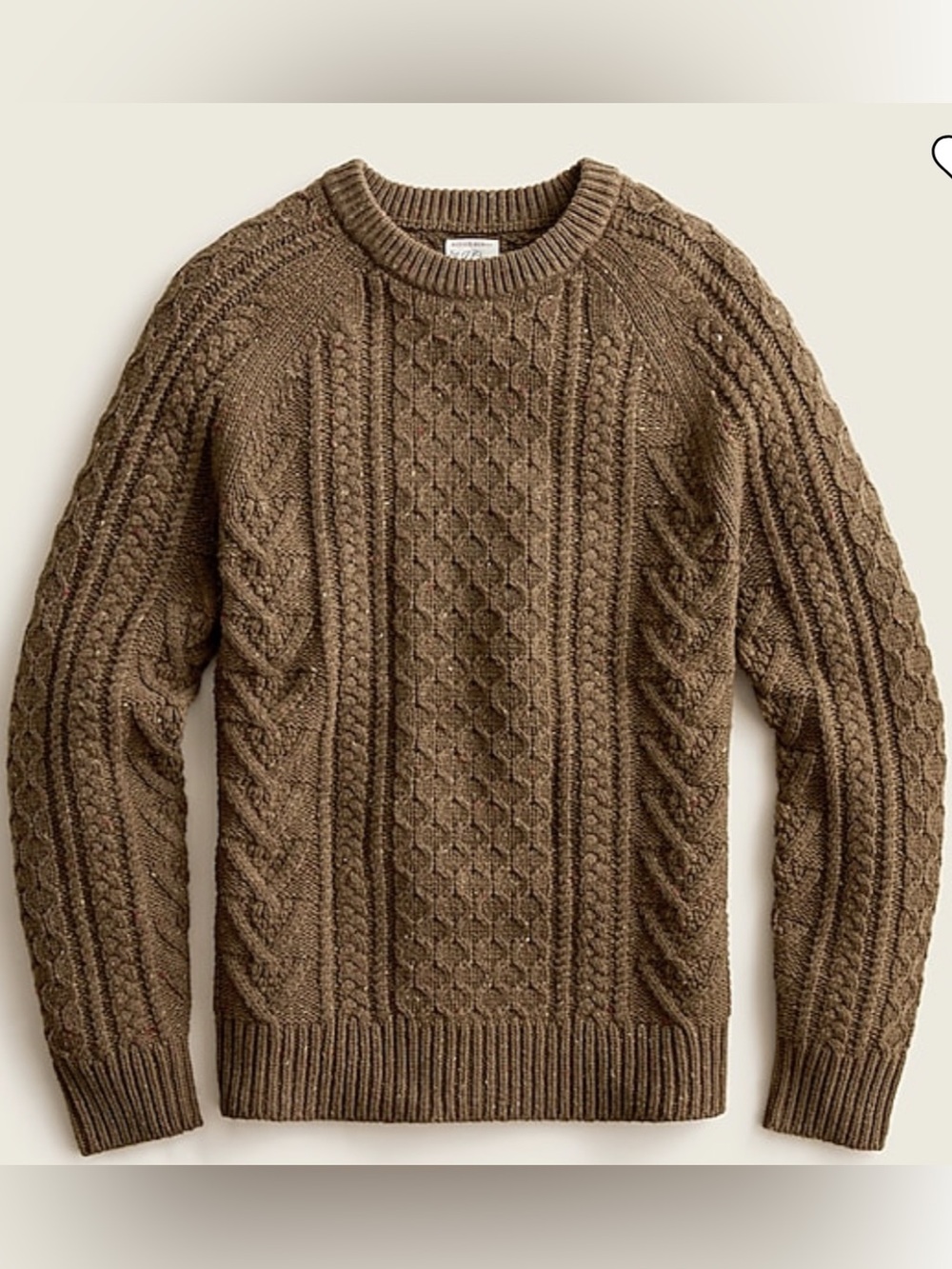J. Crew Rugged Merino Wool Cable Knit Sweater in Donegal